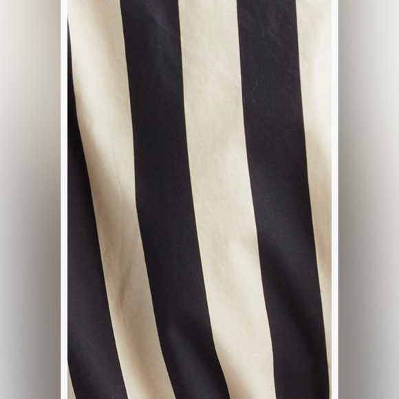 NWT $225 FARM Rio Mixed Stripe Tie Back Minidress in BLACK / OFF WHITE, Small! - Picture 7 of 7